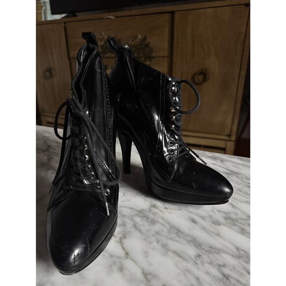 Burberry Prorsum Patent Leather Wingtip Booties - Picture 1 of 6